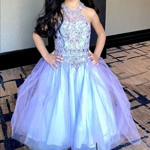 Multicolor Sparkly Girls Pageant Dress- unicorn